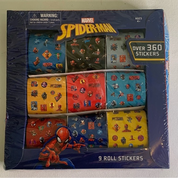 Spider-Man Sticker Collection Marvel 9 Rolls 360pc Colorful Spiderman Comics Lil - Picture 14 of 14